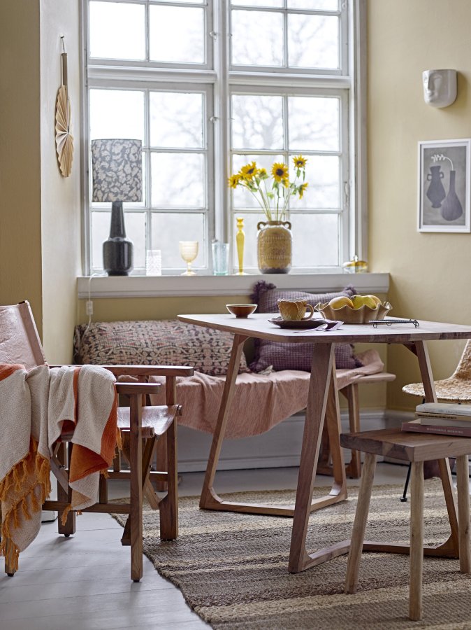 BLOOMINGVILLE Olefine Tischlampe - Blumenschirm und grünes Steingut