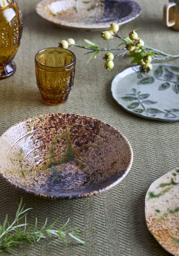 CREATIVE COLLECTION Larken serveringsfat, svart, steinty