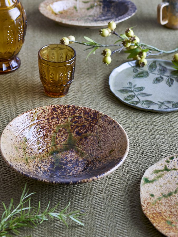 CREATIVE COLLECTION Larken serveringsfat, svart, steinty