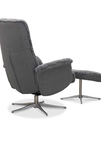 HAGA Ullrik lnestol - lysegr freskind/stof, m. drejefunktion, justerbar rygln, inkl. skammel