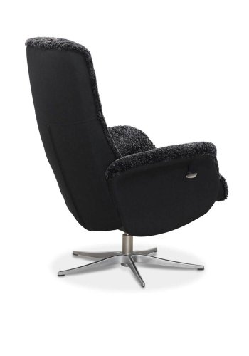 HAGA Ullrik lnestol - mrkegr freskind/stof, m. drejefunktion, justerbar rygln, inkl. skammel