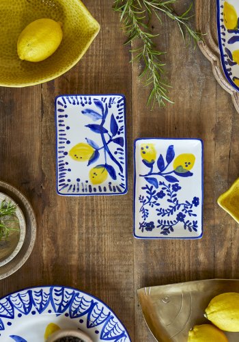 CREATIVE COLLECTION Maxima Teller, Blau, Steingut