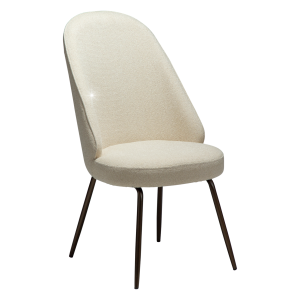 DANFORM Utopia spisebordsstol, hj ryg - matteret mandel bouclstof m. glimmer og antik messing stl