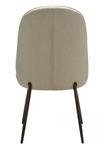 DANFORM Utopia Esszimmerstuhl, hohe Rückenlehne – matter Mandel-Bouclé-Stoff mit Glitzer und antikem Messingstahl