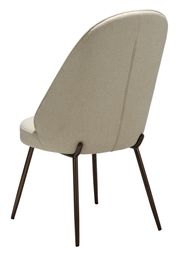 DANFORM Utopia Esszimmerstuhl, hohe Rückenlehne – matter Mandel-Bouclé-Stoff mit Glitzer und antikem Messingstahl