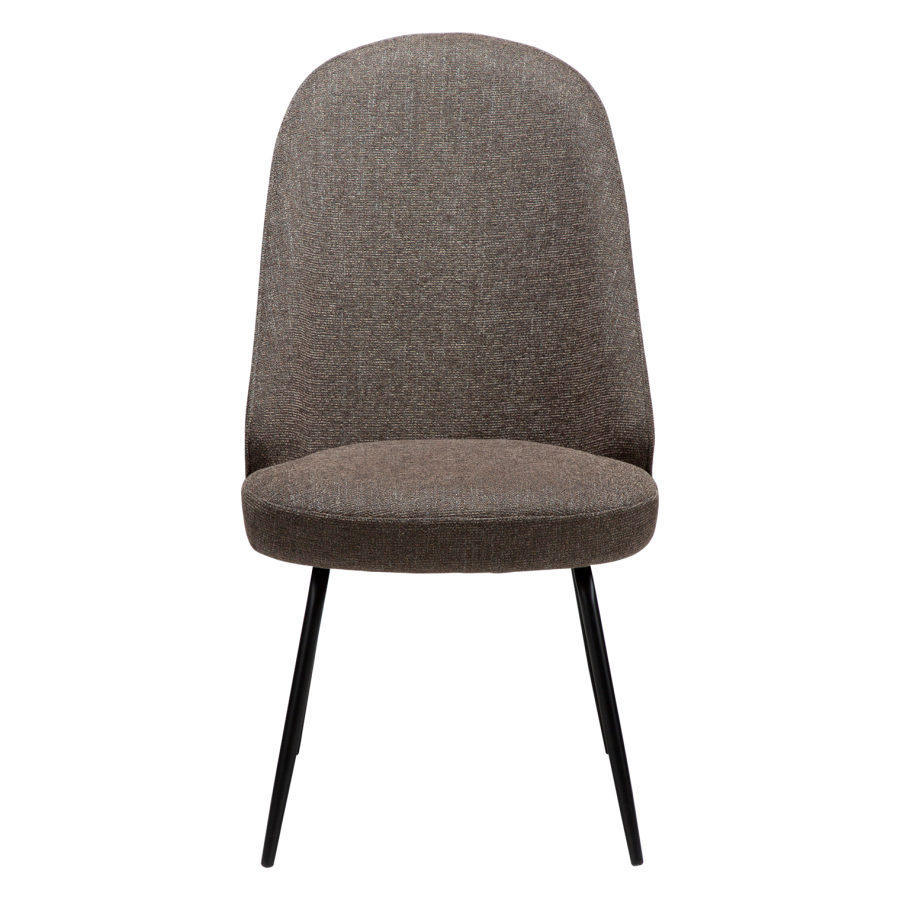 DANFORM Utopia Esszimmerstuhl, hohe Rückenlehne - Major brauner Bouclé-Stoff und schwarzer Stahl