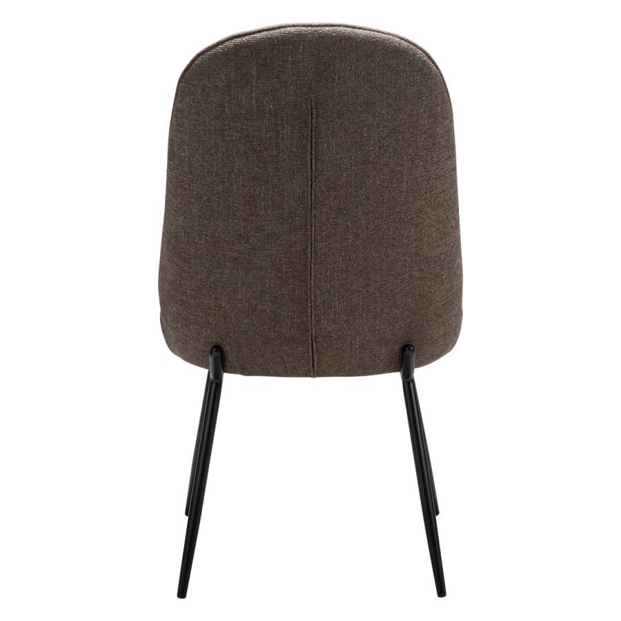 DANFORM Utopia Esszimmerstuhl, hohe Rückenlehne - Major brauner Bouclé-Stoff und schwarzer Stahl