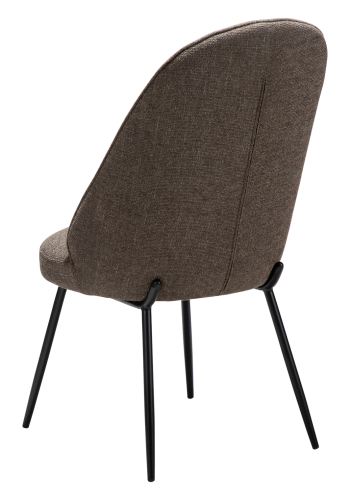 DANFORM Utopia Esszimmerstuhl, hohe Rückenlehne - Major brauner Bouclé-Stoff und schwarzer Stahl