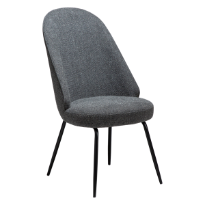 DANFORM Utopia spisebordsstol, hj ryg - pebble gr bouclstof og sort stl