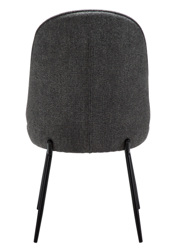 DANFORM Utopia Esszimmerstuhl, hohe Rückenlehne – kieselgrauer Bouclé-Stoff und schwarzer Stahl