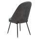 DANFORM Utopia Esszimmerstuhl, hohe Rückenlehne – kieselgrauer Bouclé-Stoff und schwarzer Stahl