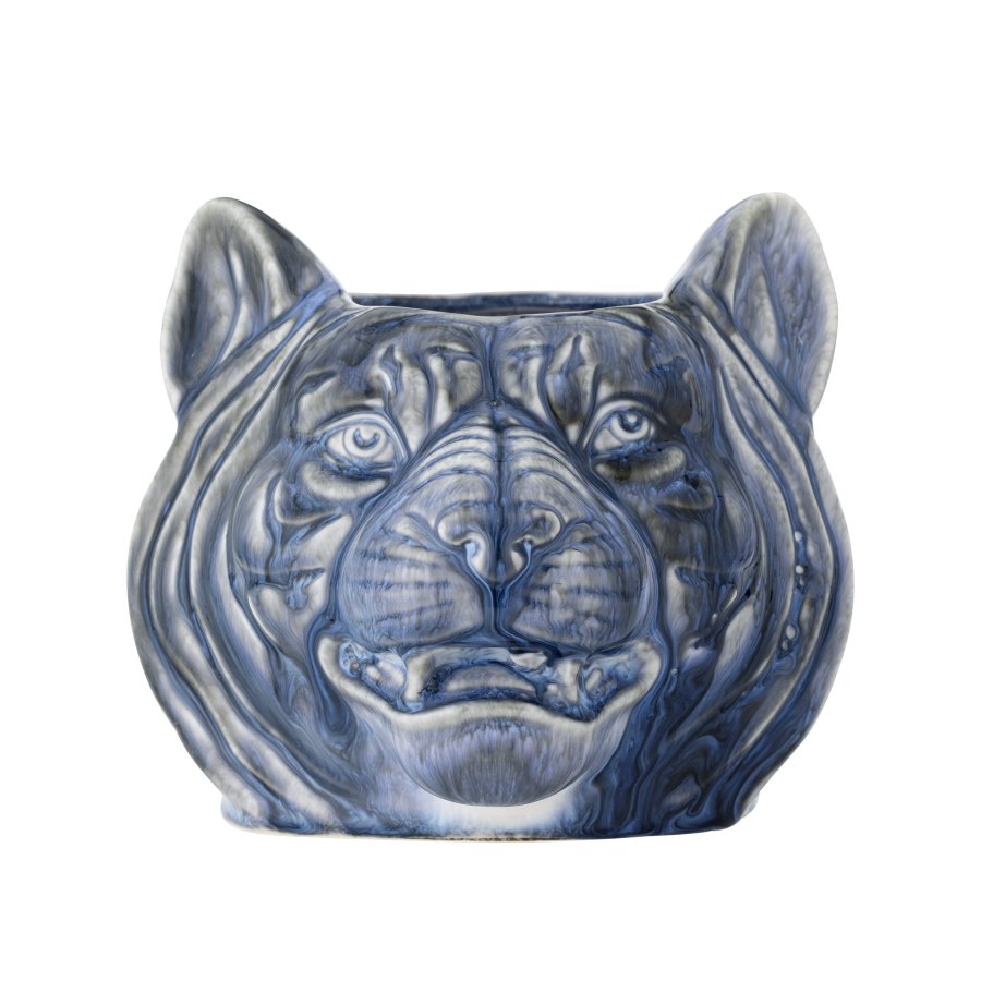 CREATIVE COLLECTION Abner Blumentopfabdeckungen, Blau, Steingut