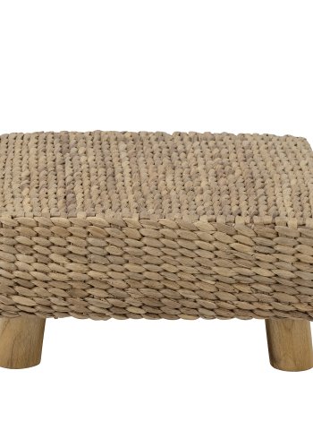 BLOOMINGVILLE MINI Mojo Kinderhocker, quadratisch - natürliche Wasserhyazinthe und Teak (50x50)