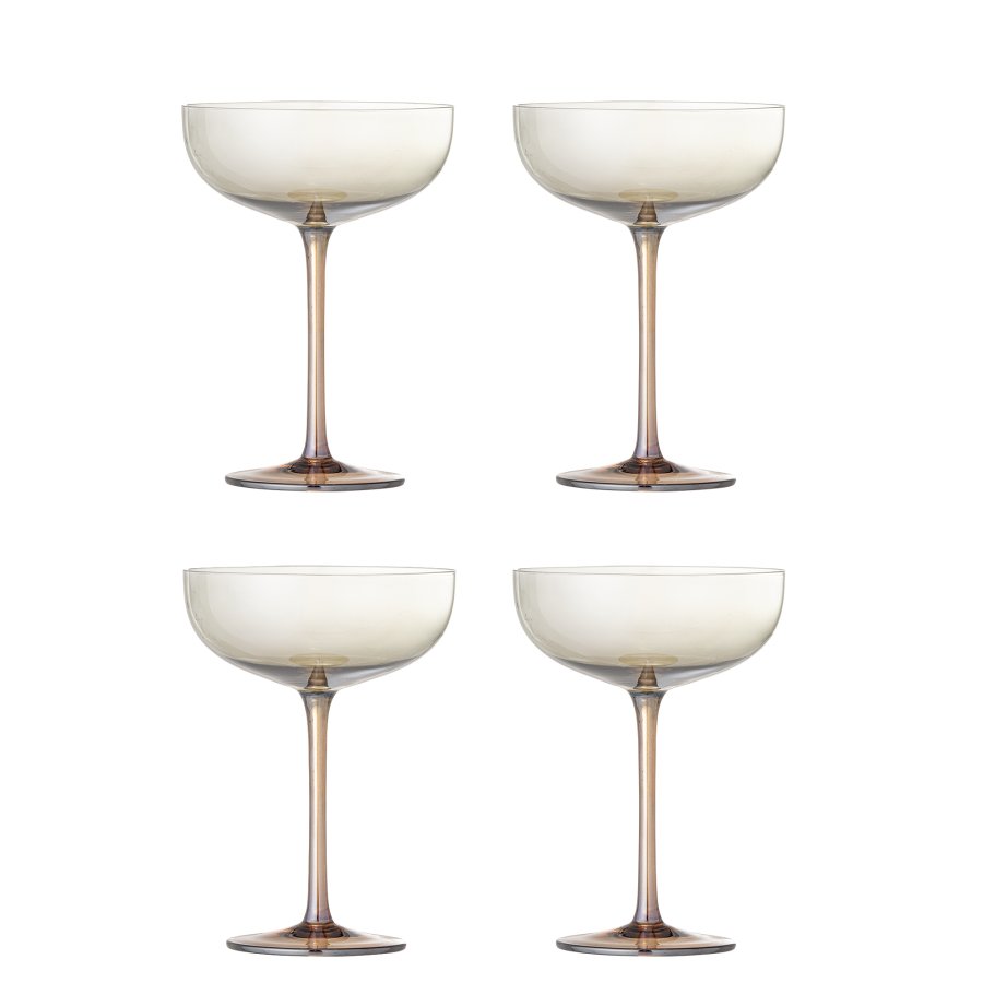 BLOOMINGVILLE Aston Cocktailglas, Bronze, Glas (D12xH17 cm, 4er Set)