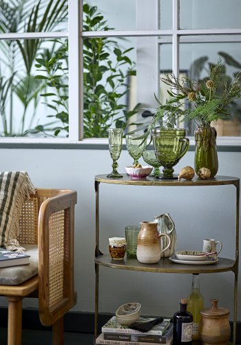 CREATIVE COLLECTION Mimosaskl, lilla, steinty, sett med 2, D11,5xH4,5 cm