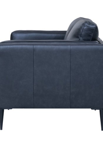 Valencia 2-seters sofa - svart semianilinskinn og svart metall