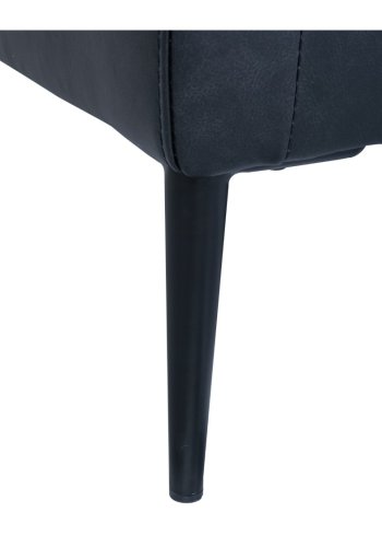 Valencia 2-seters sofa - svart semianilinskinn og svart metall