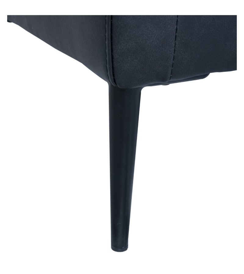 Valencia 2-seters sofa - svart semianilinskinn og svart metall