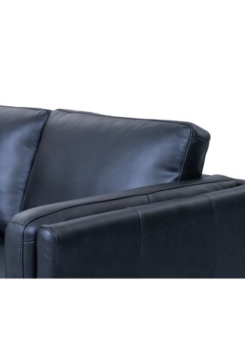 Valencia 2-seters sofa - svart semianilinskinn og svart metall