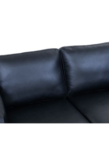 Valencia 2-seters sofa - svart semianilinskinn og svart metall