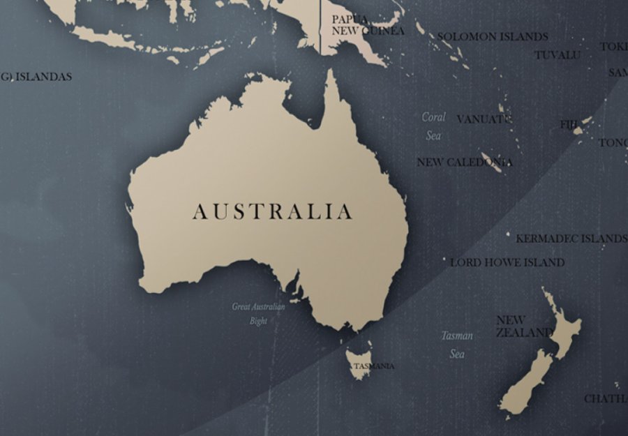 ARTGEIST Weltkartenbild -  Blau/Schwarz und Braun Druck auf Kork, 3-teilig (mehrere Gren)