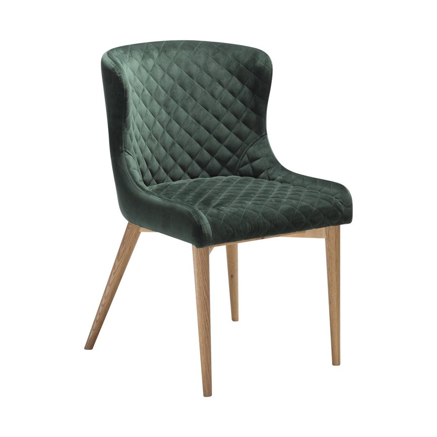 DAN-FORM Vetro Sessel - grüner Samt und natürliche Eiche