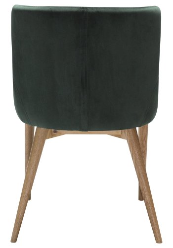 DAN-FORM Vetro Sessel - grüner Samt und natürliche Eiche