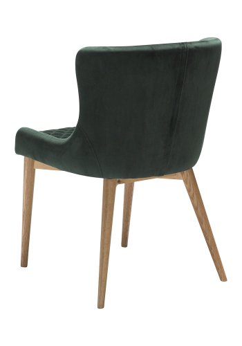 DAN-FORM Vetro Sessel - grüner Samt und natürliche Eiche