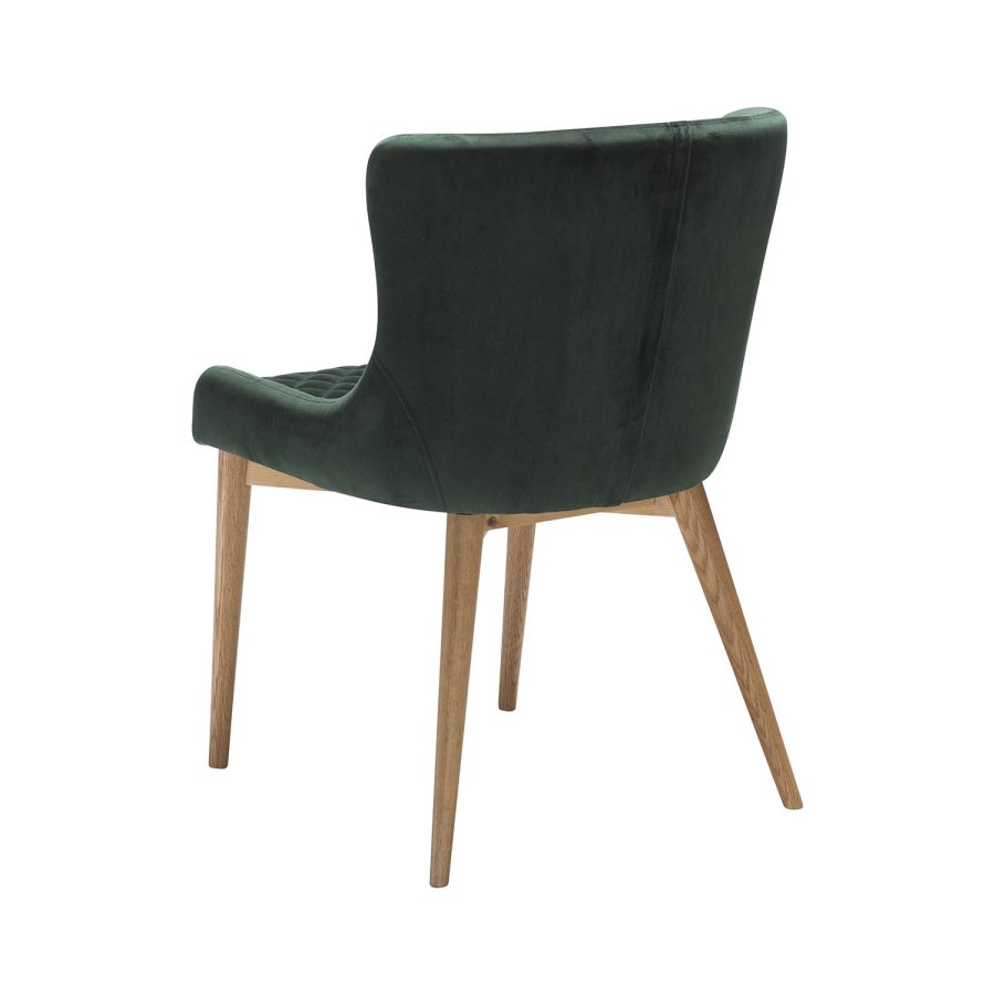 DAN-FORM Vetro Sessel - grüner Samt und natürliche Eiche