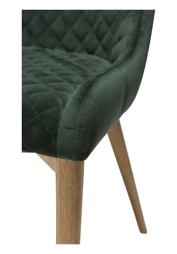 DAN-FORM Vetro Sessel - grüner Samt und natürliche Eiche