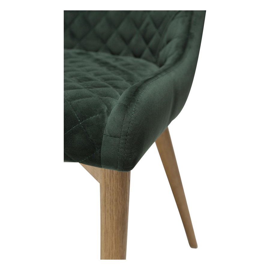 DAN-FORM Vetro Sessel - grüner Samt und natürliche Eiche
