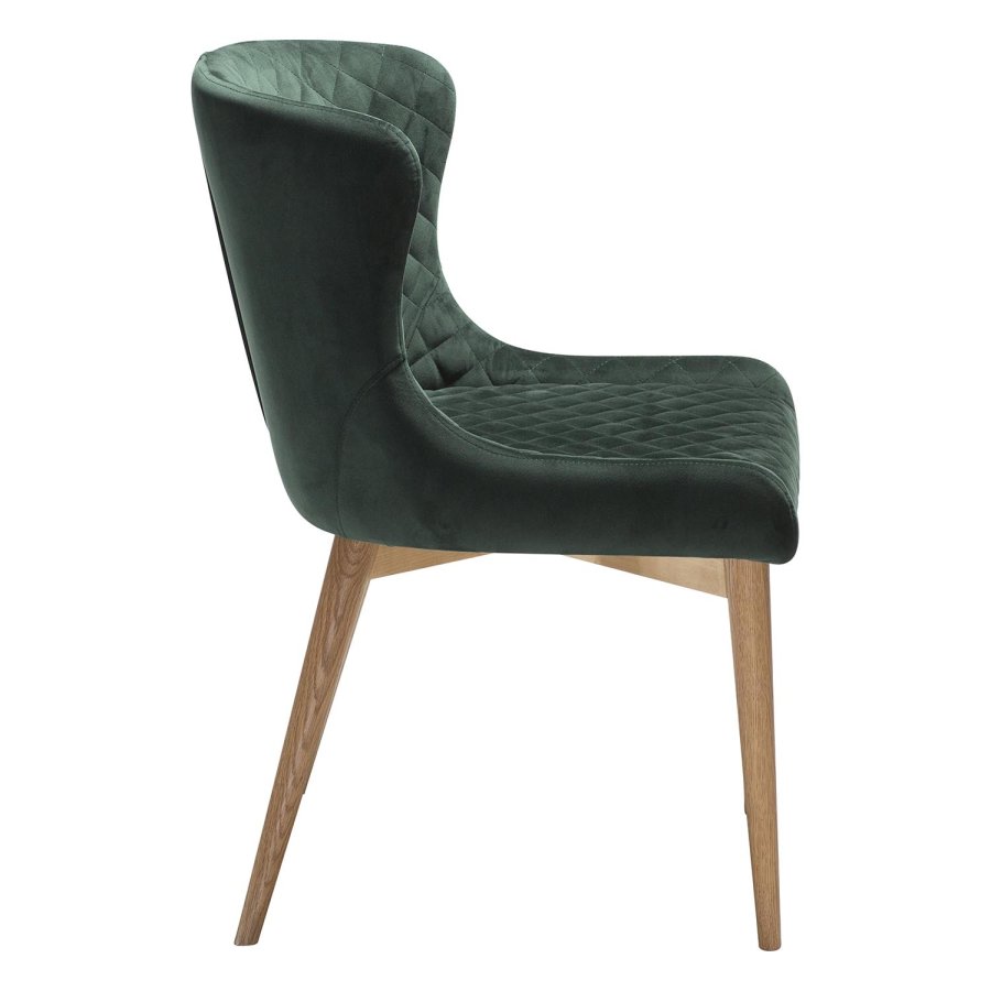DAN-FORM Vetro Sessel - grüner Samt und natürliche Eiche