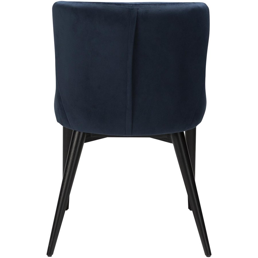 DAN-FORM Vetro Sessel - blauer Samt und schwarze Eiche