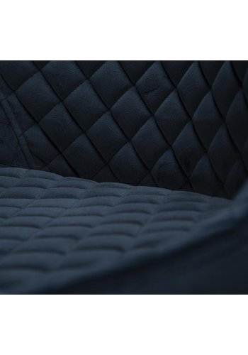 DAN-FORM Vetro Sessel - blauer Samt und schwarze Eiche