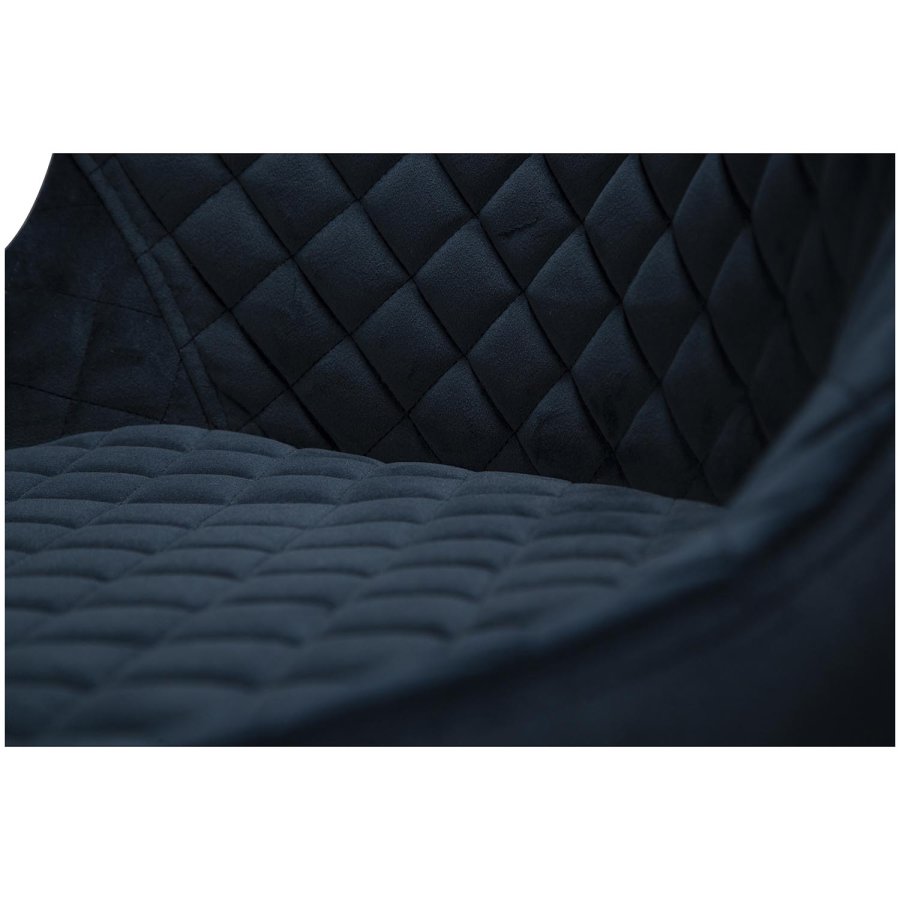 DAN-FORM Vetro Sessel - blauer Samt und schwarze Eiche