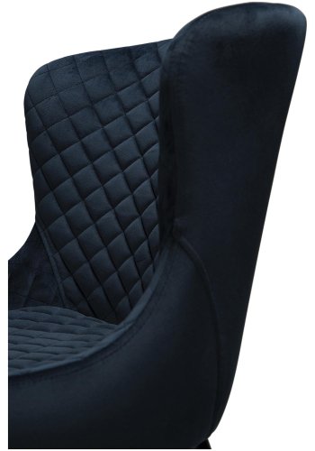 DAN-FORM Vetro Sessel - blauer Samt und schwarze Eiche