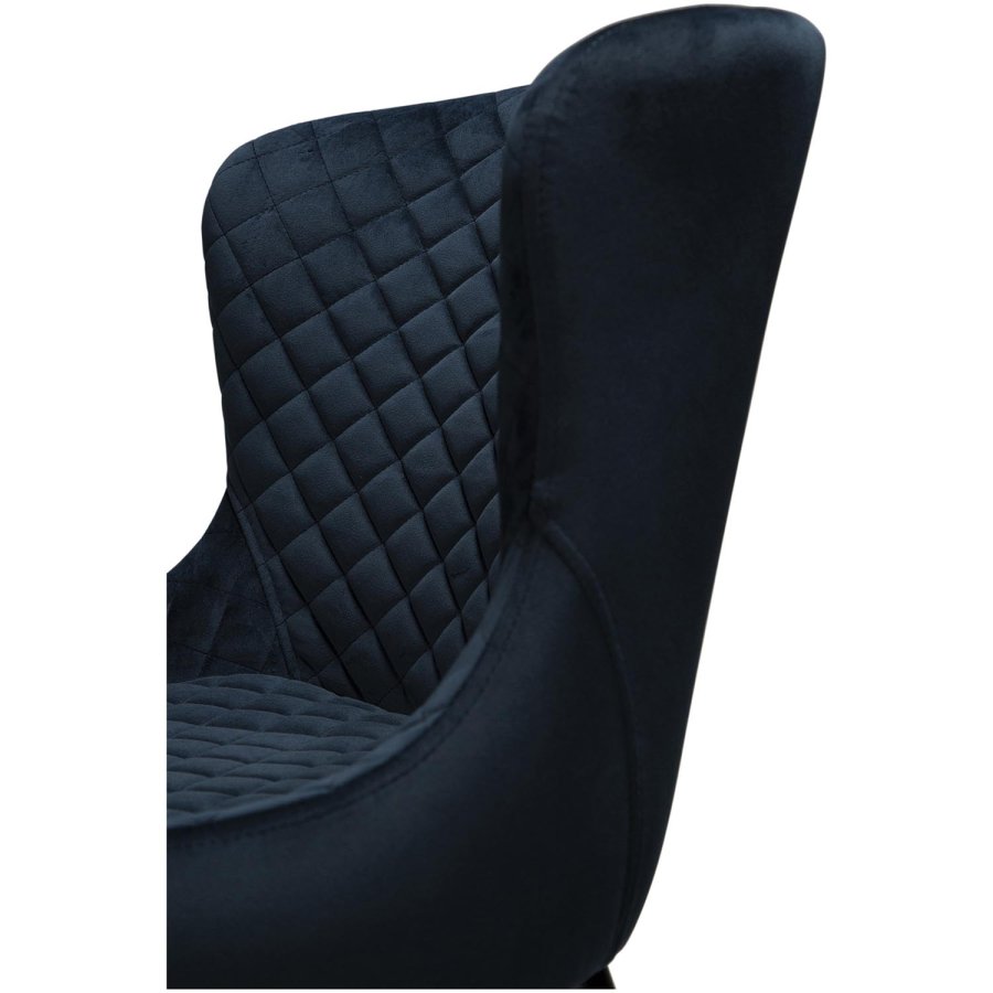 DAN-FORM Vetro Sessel - blauer Samt und schwarze Eiche