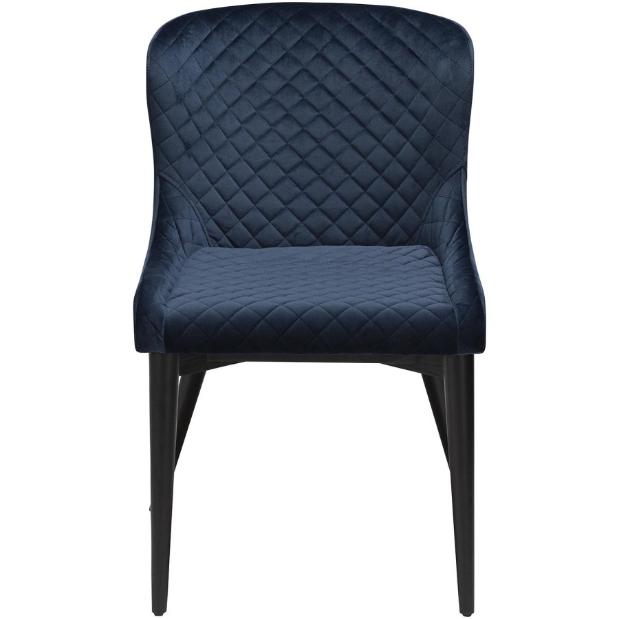 DAN-FORM Vetro Sessel - blauer Samt und schwarze Eiche