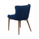 DAN-FORM Vetro Sessel - blauer Samt und natürliche Eiche