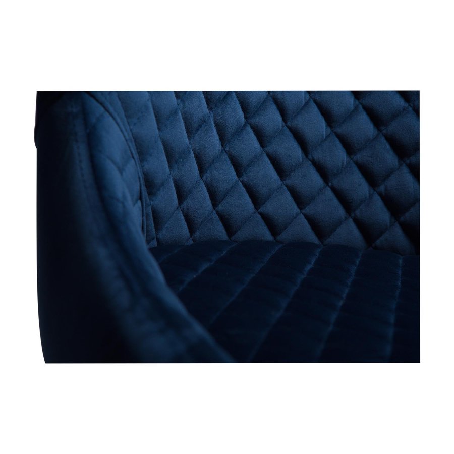 DAN-FORM Vetro Sessel - blauer Samt und natürliche Eiche