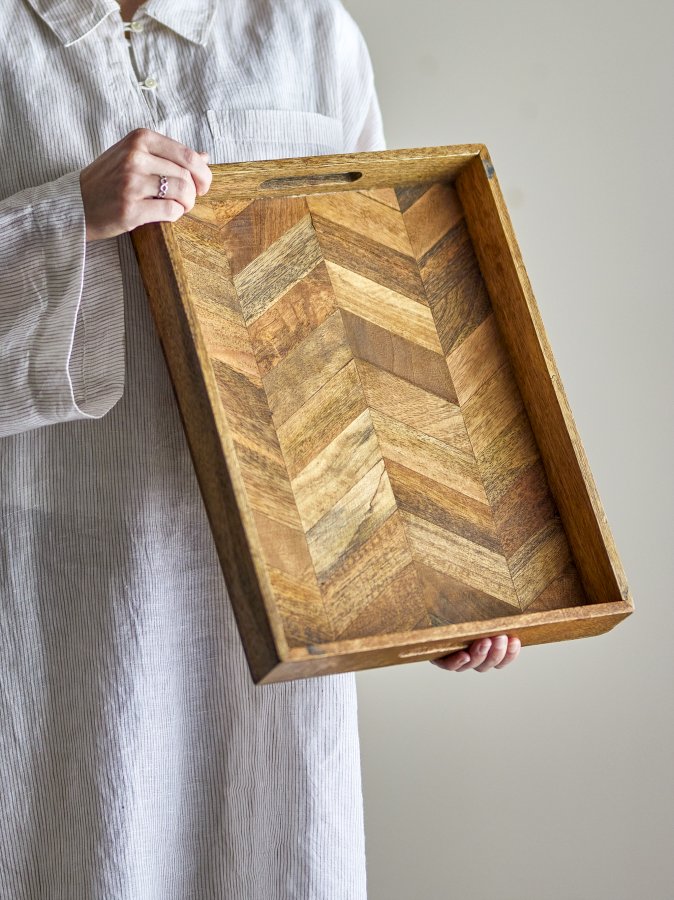 BLOOMINGVILLE Katalyn serveringsbrett, naturlig, FSC 100% Mango