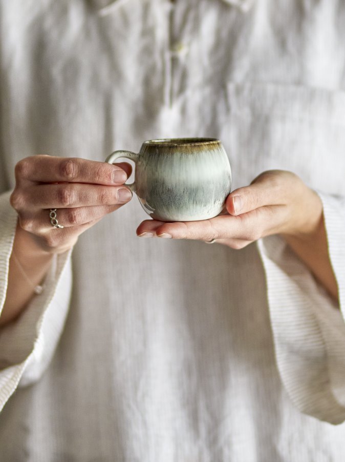 BLOOMINGVILLE Paula Espressotasse, Grau, Steingut