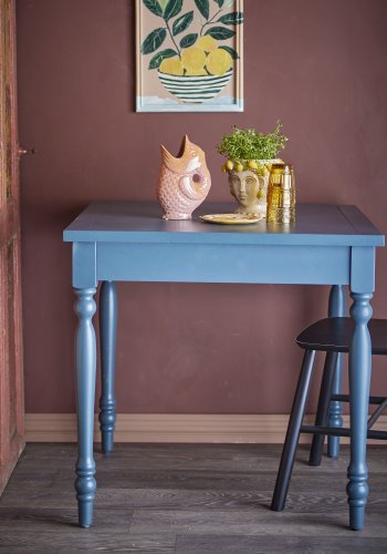 CREATIVE COLLECTION Bassy Esstisch, Blau, Kiefer (L80xH75xB80 cm)