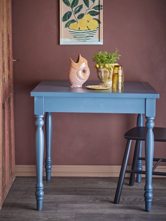 CREATIVE COLLECTION Bassy Esstisch, Blau, Kiefer (L80xH75xB80 cm)