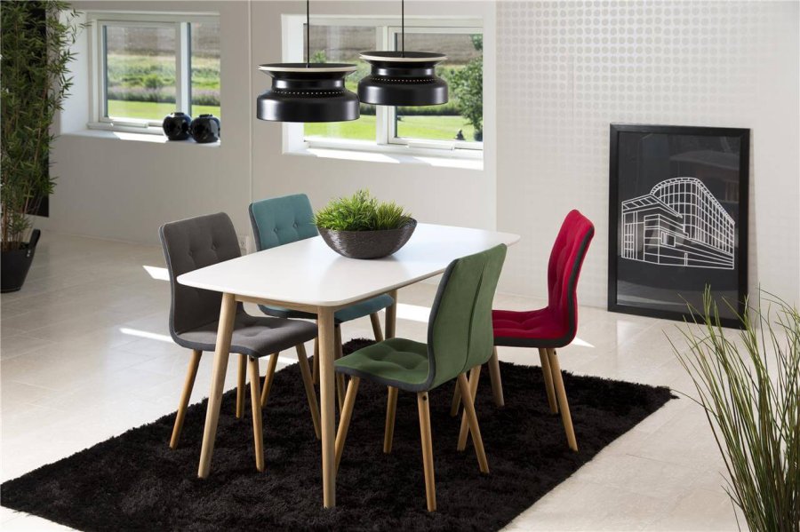 ACT NORDIC Nagano spisebord - hvid/natur egetr