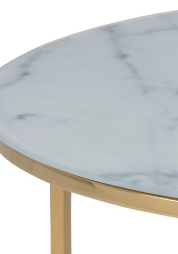 ACT NORDIC Alisma salongbord - glassplate, med marmortrykk, rund (:80)
