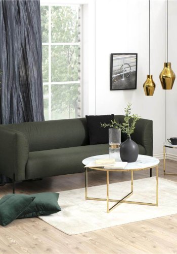 ACT NORDIC Alisma salongbord - glassplate, med marmortrykk, rund (:80)