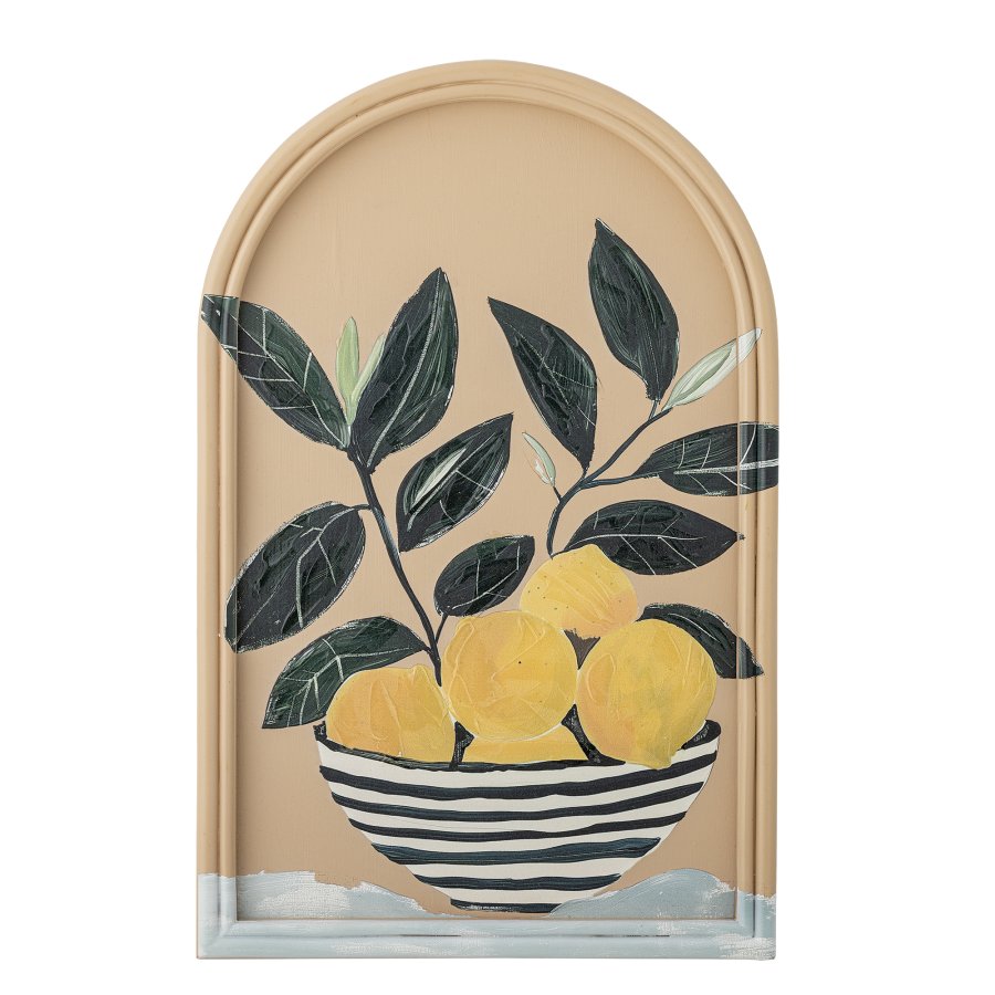 CREATIVE COLLECTION Limone Illustration mit Rahmen, Gelb, MDF (L33xH51xB2 cm)