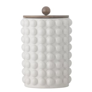 CREATIVE COLLECTION Madge krukke m/lg - akacietr og hvid stentj (D17xH27)