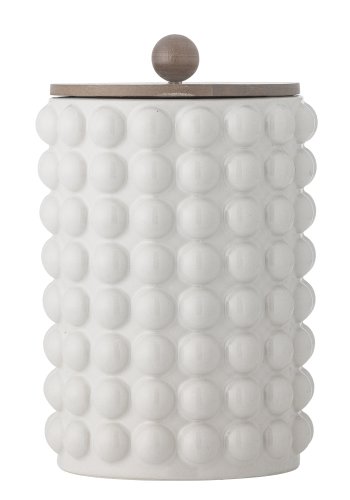 CREATIVE COLLECTION Madge Glas mit Deckel, Weiß, Steingut (T17xH27 cm)